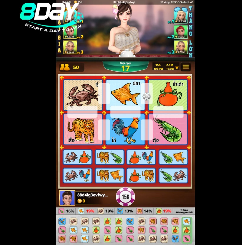 Mô tả bàn cược và cách chơi bầu cua Mini 8Day trực tuyến
