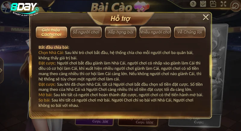 Chia sẻ luật chơi Liêng 8Day cho các tân binh